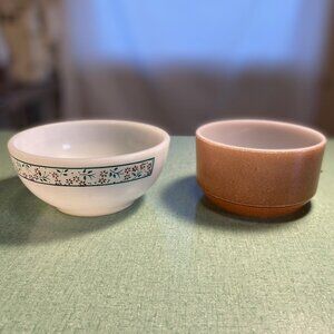 Two Small Bowls, one Fire King and oneTermocrisa